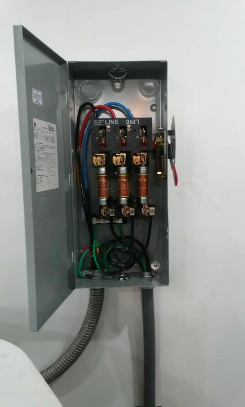 Three-phase disconnect switch installed for Smoke Detector Installation in Upper Freehold